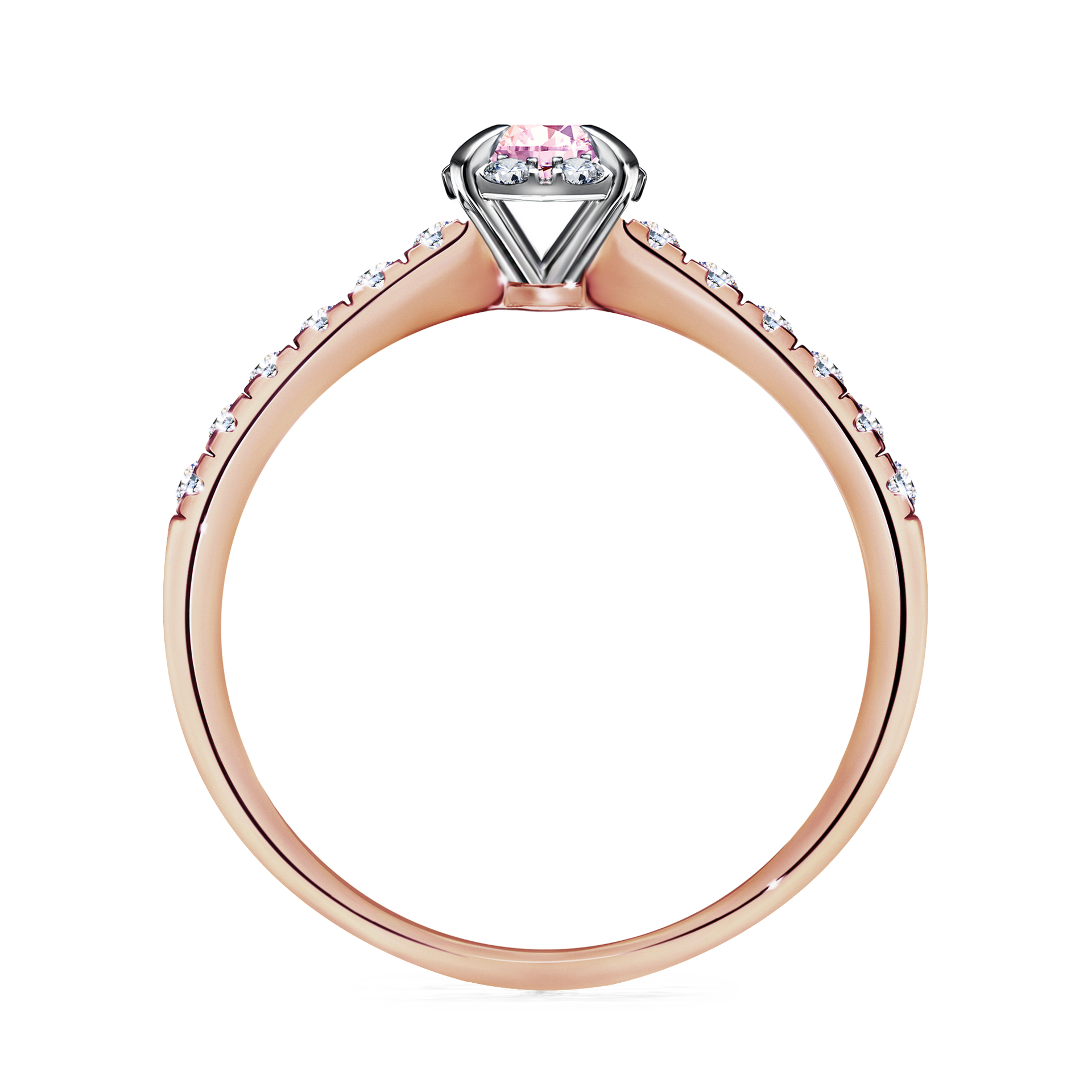 Pierścionek zaręczynowy My Princess z różowego złota z szafirem różowym 0,28CT